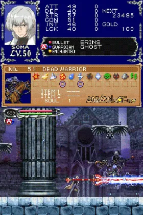 Castlevania - Dawn of Sorrow (USA) (Demo) (Kiosk) screen shot game playing